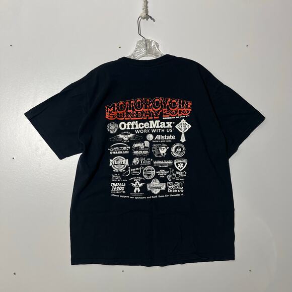 Gildan Ultra Cotton Motorcycle Sunday 10th Annual Black T-Shirt Men’s Size XL - Picture 4 of 6
